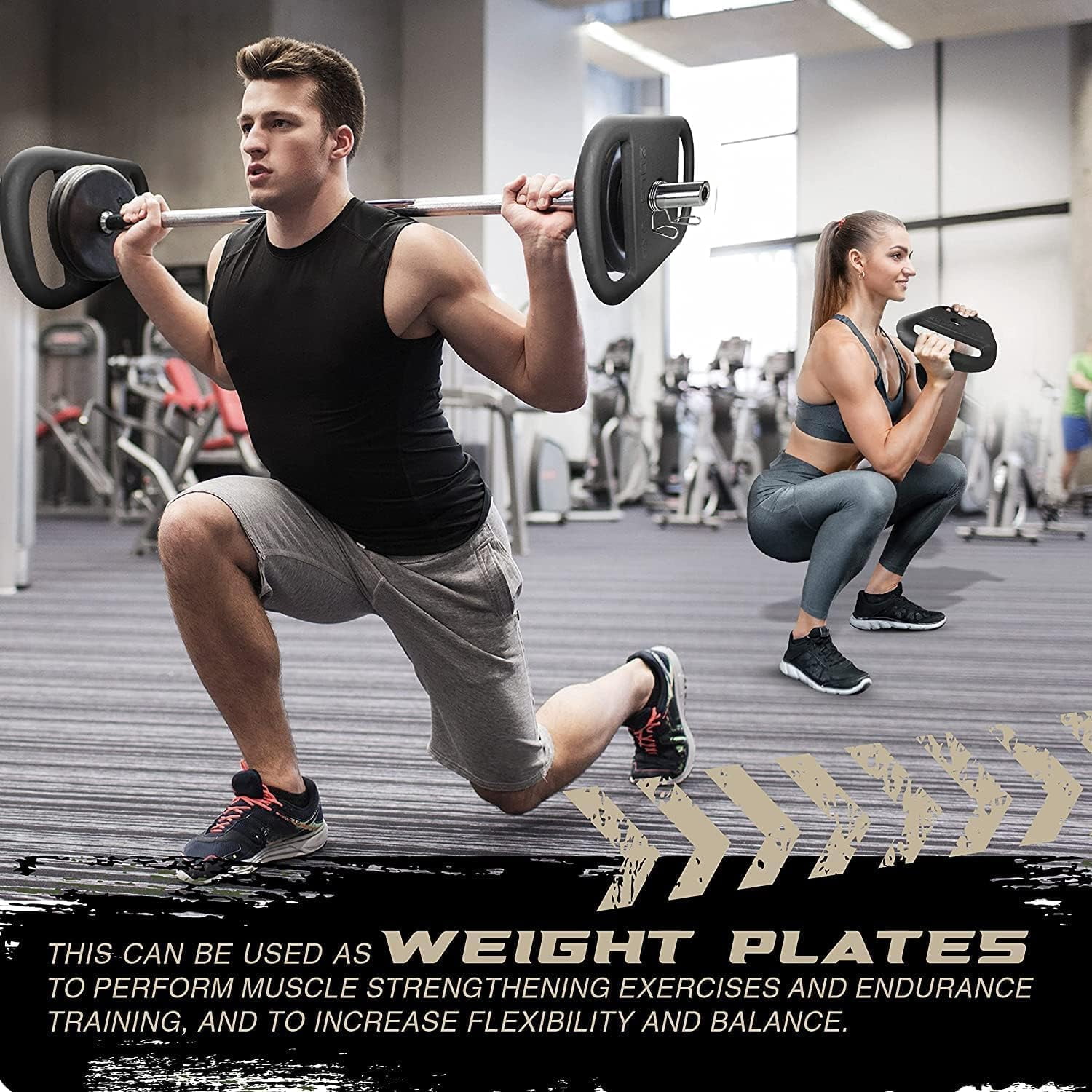 Yes4All Olympic Rubber Grip Plates for Barbell, 2-Inch Weight Plates for Weightlifting and Strength Training in Home Gym - 35LB - Single