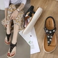 thumbnail image 4 of Women Sandals Simple Light Rome Rhinestone Sandals Female Casual Anti-slip Flat Summer Shoes, 4 of 8