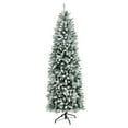 thumbnail image 4 of Nearly Natural 7' Slim Fir Flocked Artificial Christmas Tree Prelit 300 LED Lights, 4 of 11