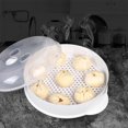 thumbnail image 4 of HLONKMicrowave Vegetable Steamer Pasta Rice Fish Steaming Pot Healthy Eating  Kitchen Steamer Microwave-Safe Pan w/Lid Stackable Baskets  Round Hole Spacer, 4 of 5