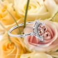 thumbnail image 2 of Dazzling Art nouvea 1.50 Carat Oval Cut Morganite And Diamond Moissanite Engagement Ring, Wedding Ring in 10k Solid White Gold, Valentines Vintage Look Compass Ring, Promise Ring, Anniversary Ring, 2 of 3