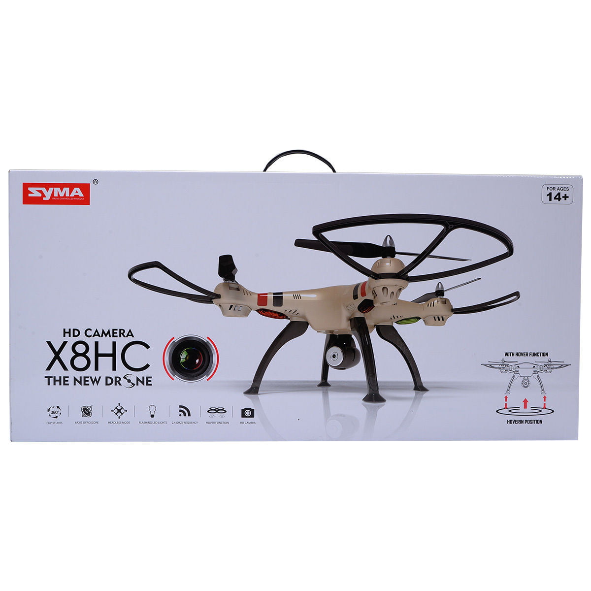 Syma 2.4G X8HC 4CH 6-Axis Gyro RC Quadcopter Drone 2MP HD Camera UAV RTF UFO 