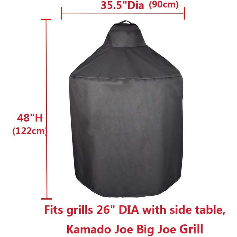 Mini Lustrous Cover for Kamado Joe Big Joe II Grill Heavy Duty Kamado Ceramic Grill Cover Outdoor All Weather Grill Cover with Durable and Waterproof Fabric Black Walmart