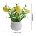 thumbnail image 3 of Simulated Spotted Egg Mini Potted Plant, Easter Decorative Centerpiece With Artificial Foliage, for Tabletop Display, Yellow, 3 of 6