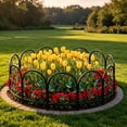 thumbnail image 6 of Summercome Leaves Decorative Garden Fence, 16.5''H x 11.8''W Animal Barrier Border Butterfly Flower Design Metal Arch Garden Fence Border for Spring Outdoor Patio Yard Landscape Decoration, 6 of 6