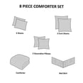 thumbnail image 2 of JERFIT King Size 8-Piece Comforter Set, Embroidered Quilted Bedding Ensemble with Pillows & Bed Skirt, Neutral Luxury Microfiber, 2 of 10