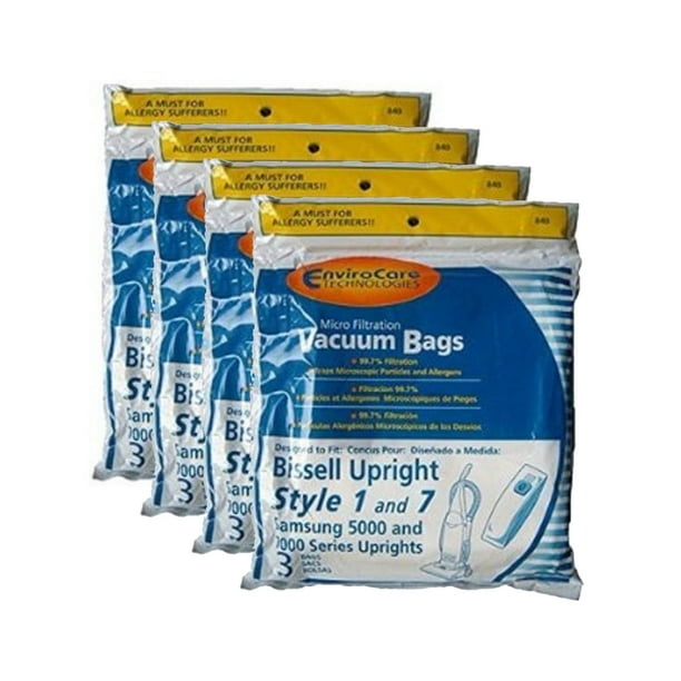 Bissell Style 1 & 7 Vacuum Bags For Power Force Upright 12 Pk Part 840