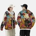 thumbnail image 4 of Balery Yellow Daisy Cow Men's Women's UPF 50+ Sun Protection Lightweight Hoodie Performance Long Sleeve Shirt for Fishing Running-Large, 4 of 7