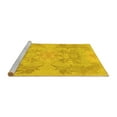 thumbnail image 2 of Ahgly Company Machine Washable Indoor Square Abstract Yellow Modern Area Rugs, 3' Square, 2 of 4