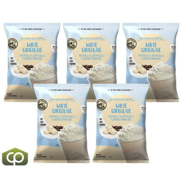 Big Train 3.5 lb. Versatile Specialty White Chocolate Blended Ice Coffee Mix – Premium 3-in-1 Frappe & Latte Base, 17.5 lb. (5/Case Bulk)