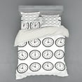 thumbnail image 2 of Ambesonne White Bedding Set 3 Pcs, Clocks and Black Numbers, Twin XL, Black White, 2 of 3