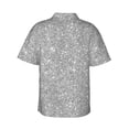 thumbnail image 3 of Bixox Men's Hawaiian Shirts Men's GlitterSilver Print Short-Sleeve Shirt-Large, 3 of 8