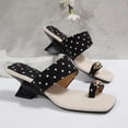 thumbnail image 6 of Willtoo Women’s Kitten Heels Polka Dots Flip Flops Slip On Open Toe Low Heels, 6 of 7