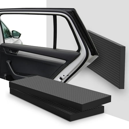 Fosmon Garage Wall Car Door Protector, Mesh Self Adhesive Padding for Car Door Bumper Guard - Black - 2 Pack (400x150x20MM)