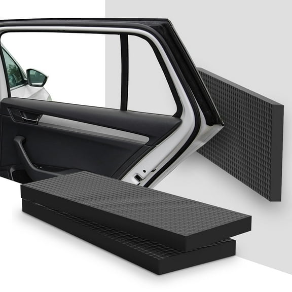 Fosmon Garage Wall Car Door Protector, Mesh Self Adhesive Padding for Car Door Bumper Guard - Black - 2 Pack (400x150x20MM)