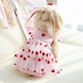 thumbnail image 5 of HQREA Pink Tulle Dog Dresses Rose Flower Puppy Cat Wedding Dress Princess Costume for Teddy, 5 of 6
