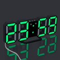 thumbnail image 3 of Reloj despertador digital LED electrónico versión actualizada, los relojes pueden ajustar el brillo del LED automáticamente durante la noche (negro/verde) (hy), 3 of 5