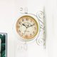 thumbnail image 4 of Reloj De Pared Blanco Retro Reloj De Pared De Doble Cara Para Sala De Estar Dormitorio Estudio Comedor Yuarrent HA023997-01, 4 of 6