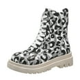 thumbnail image 2 of Fesfesfes Platform Boots for Young Ladies Ladies And Winter Sponge Cake Thick Bottom Round Toe Leopard Print British Fashion Heel Ankle Boots 5.5(36), 2 of 7