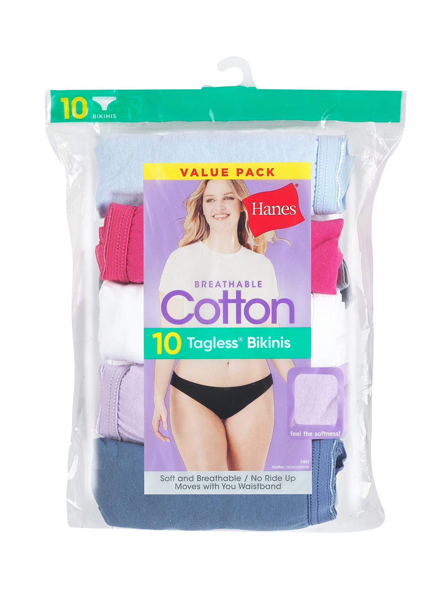 Women's Cool Comfort Cotton Bikini Underwear, 10-Pack