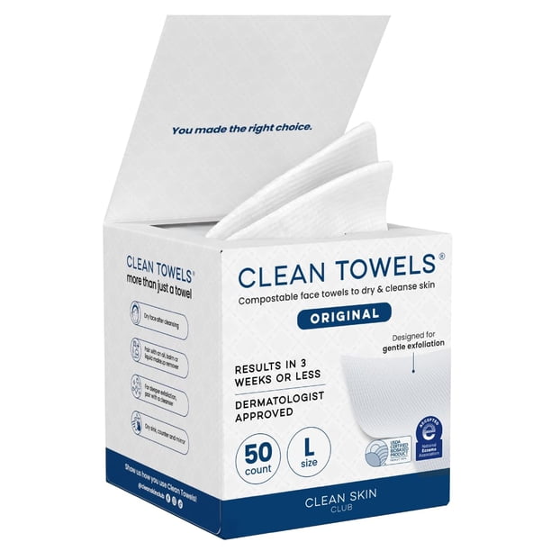 Toalla facial desechable Clean Skin Club Clean Towels Large 50 piezas