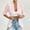 Pink, variant on Womens Eyelet Cardigans Dressy Casual Open Front Jacket 3/4 Sleeve Slim Fit Solid Hollow Cropped Outerwear Coat Women's Tops