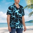 thumbnail image 3 of Pofeuu Lightning Print Hawaiian Shirt for Men Sleeves Casual Button Down Summer Beach Dress Shirts T-Shirts,Medium, 3 of 7
