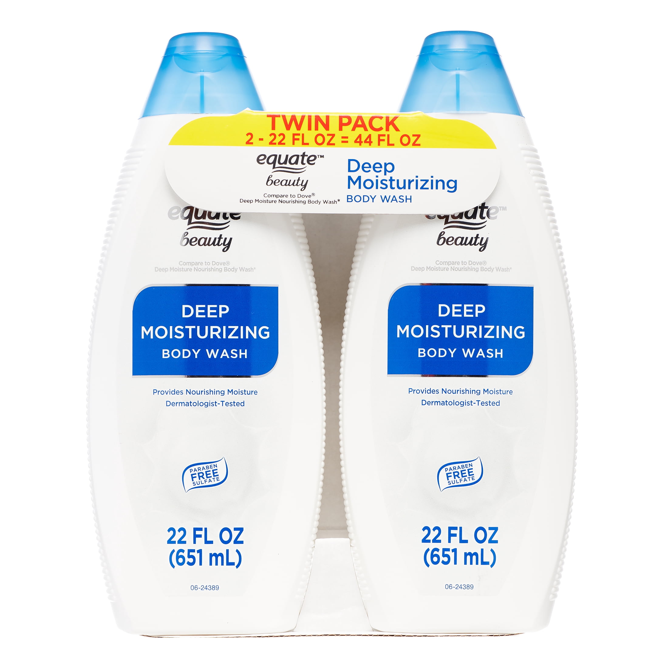 (4 pack) Equate Beauty Deep Moisturizing Body Wash, 22 fl oz, 2 Pack