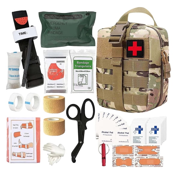 uvwlwu FirstAid Kit Kit Supervivencia UE 2025 Botiquines Primeros Auxilios Equipo Completo De Supervivencia 72h Kit De Emergencia Para Viajar Caminar Acampar Al Montaña Kit Supervivencia(Camouflage1)