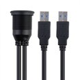 thumbnail image 2 of Flush Mount USB Dock Adapter Dashboard Panel 3.0 Port Male to Female Cable, 2 of 4