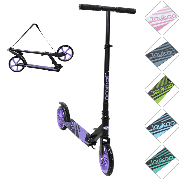Scooter para Niños Altura Ajustable Ruedas de Goma Freno Trasero Plegable con Correa Apto a partir de 115 cm Soporta hasta 50 kg - Morado