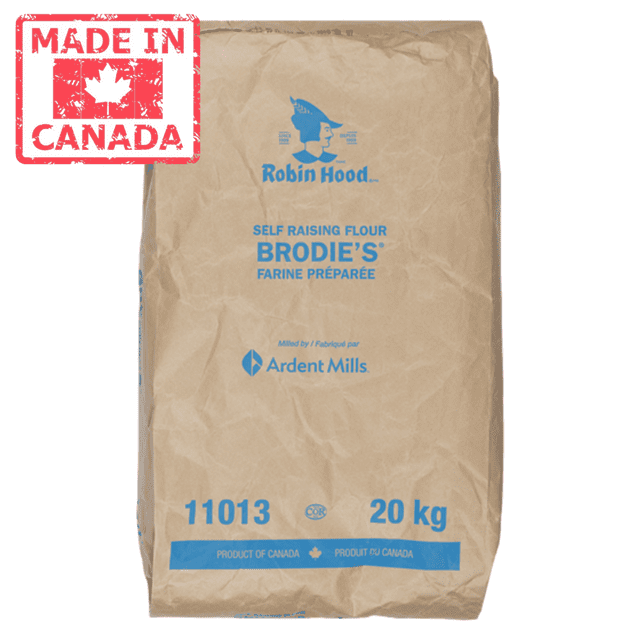 Robin Hood Brodie Self-Raising Flour, Professional Grade Pastry & Biscuit Blend, 20 kg (44.1 lbs) Bulk Bag