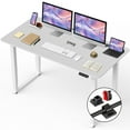 thumbnail image 1 of MotionGrey Ergo2 Pro - Adjustable Electric Standing Desk with Memory Settings - 55" x 28" White Top White Frame - Ergonomic Sit-to-Stand Desk for Home and Office, 1 of 10