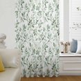 thumbnail image 6 of Sage Green Leaf Sheer Curtains 54 Inches Long, Country Eucalyptus Nature Plant Branch Light Filering Curtains, Breathable Simi Curtain Privacy Drapes for Kitchen Bathroom Small Window Treatment, 6 of 9