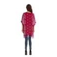 thumbnail image 6 of Beautybatik Maroon Women Plus Size Tunic Tops Boho Flora Printed Short Sleeve V Neck Shirt 1x, 6 of 7