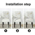 thumbnail image 5 of Marble White Gold Dining Room Chair Covers Set of 4,Stretch Parsons Chair Slipcovers Universal Removable Washable Parson Chair Covers for Dining Room,Living Room,Kitchen, 5 of 6