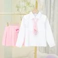 thumbnail image 4 of Conjunto de uniforme de dibujos animados Sanrioed My Melody Kuromi para niñas, camisa Kawaii JK, Falda plisada, regalo para niños, 4 of 5