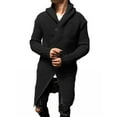 thumbnail image 1 of Langwyqu Autumn Winter Men Long Sleeved Hooded Knit Cardigan Button Coat, 1 of 3