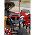 thumbnail image 4 of Outdoor Tablecloth with Umbrella Hole and Zipper, Red Black Geometric Square Table Cloth 54x54 Inch Waterproof Tablecloth, Modern Art Abstract Grey Line Picnic Table Cover for Patio Camping, 4 of 7