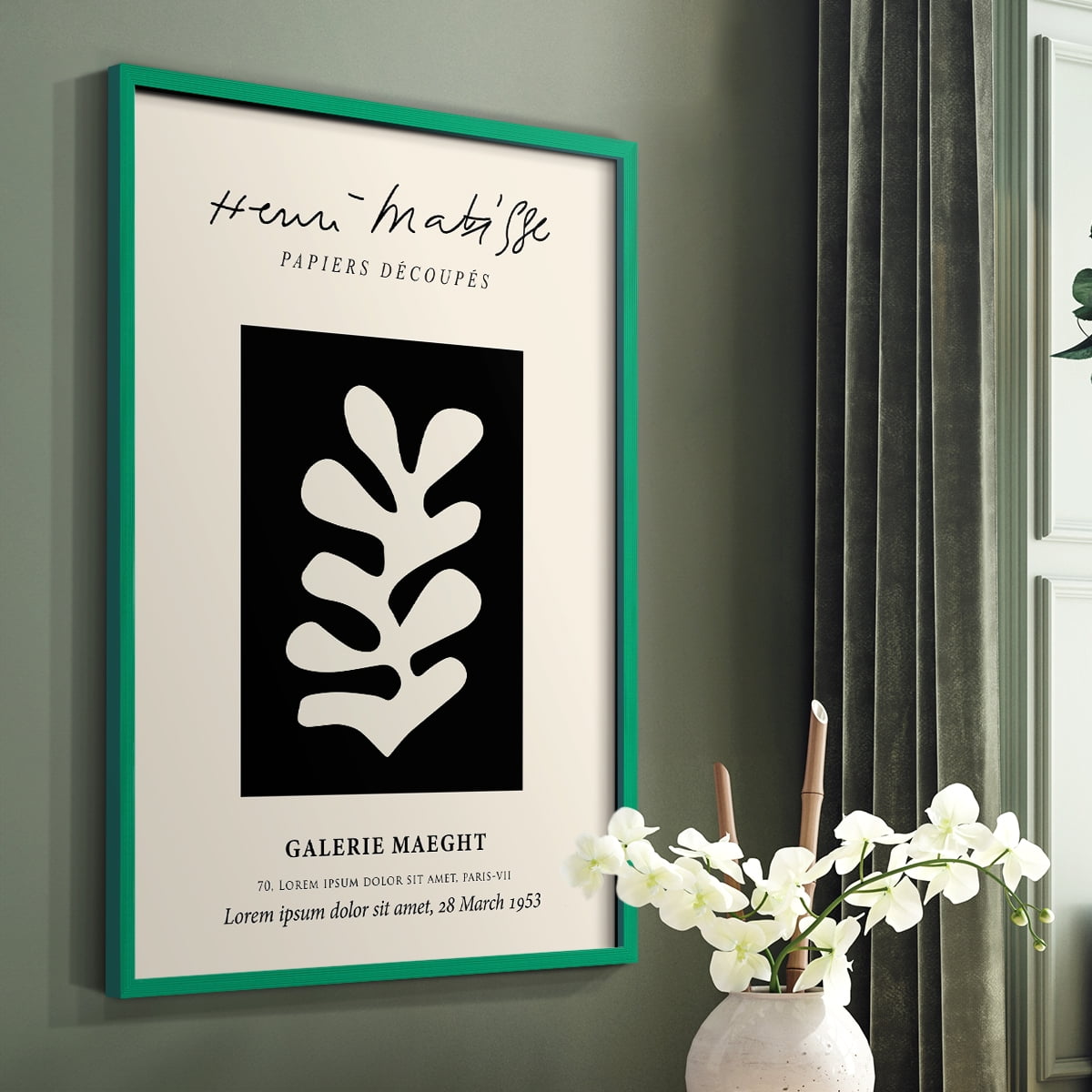 Matisse CL Framed Print in Green Solid Wood 8 x 10 Framed Print