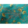 thumbnail image 4 of oneOone Cotton Silk Turquoise Green Fabric Leaves & Flower Floral Sewing Material Print Fabric By The Yards 42 Inches Wide, 4 of 4