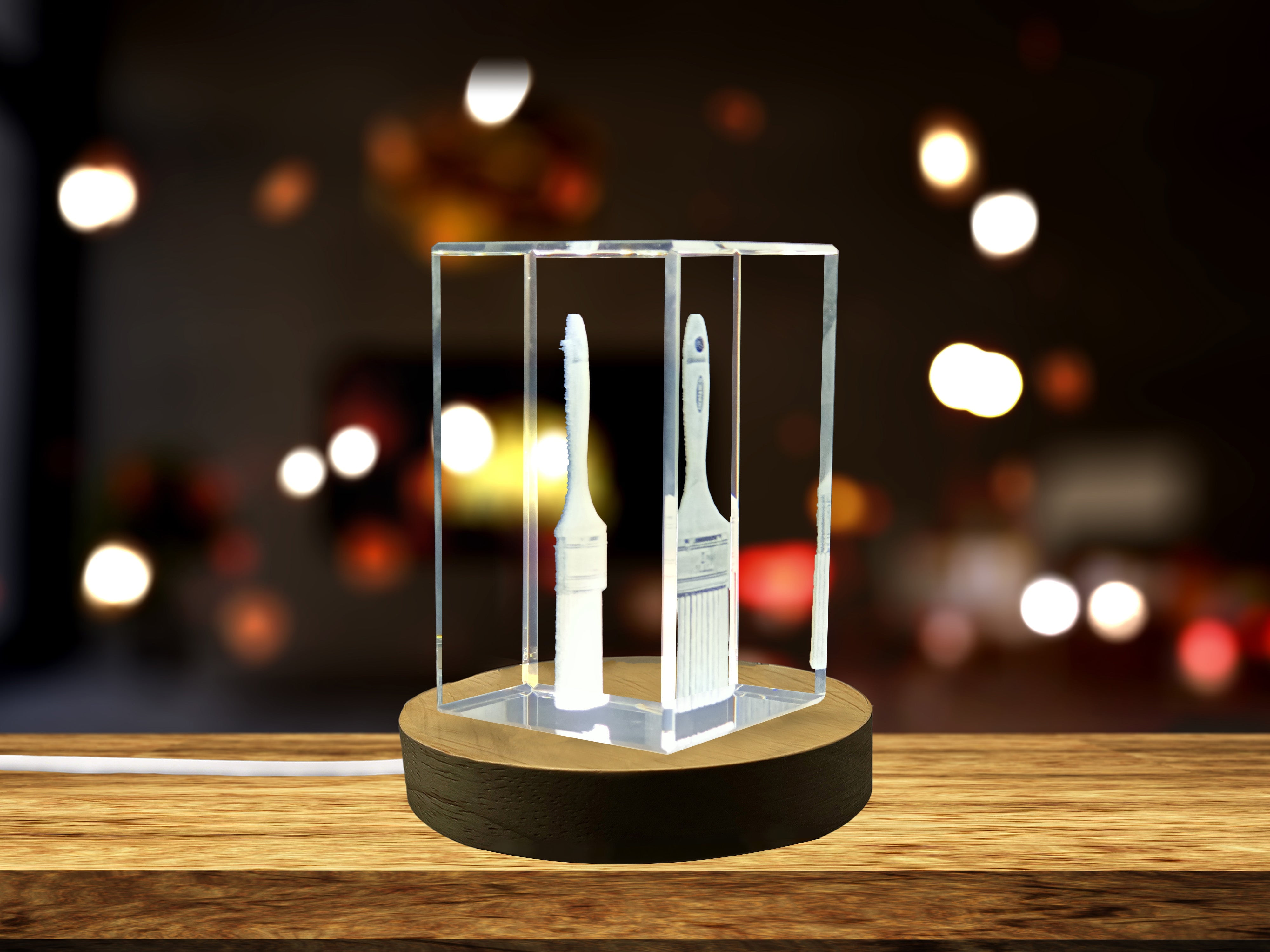 Premium Crystal Paint Brush with Unique 3D Laser Engraved Design