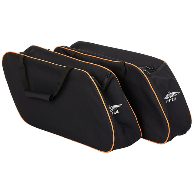 Bestem LGHD-GLIDE-SDL-R - Alforjas laterales rígidas con ribete naranja para Harley Davidson Glide/Road King