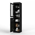 thumbnail image 4 of Palace Imports 100% Solid Wood 16.5" Pantry Cabinet with Frosted Glass, Solid Door and Adjustable Shelves, Black, 4 of 6