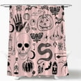 thumbnail image 2 of Halloween Spooky Shower Curtain Black Alchemy Magic World Witch Pumpkin Witchcraft Horror Skull Spooky Ghosts Watercolor Boho for Girls Boys Bathroom Curtain Set with Hook, 2 of 4