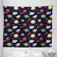 thumbnail image 1 of Space Tapestry, Cartoon Style Cosmos Themed Illustration Sun with Stars Planets and Space Rocket, Fabric Wall Hanging Decor for Bedroom Living Room Dorm, 5 Sizes, Multicolor, by Ambesonne, 1 of 1