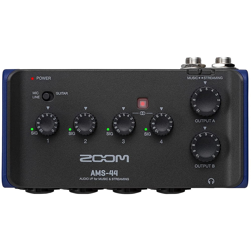 Zoom AMS-44 4x4 USB-C Audio Interface for Music and Streaming Bundle with Kellopy Pop Filter and XLR-XLR Cable