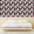 thumbnail image 3 of Ambesonne Dark Floral Peel & Stick Wallpaper for Home, Spring Abloom Flowers, 13"x72", Coconut and Pale Fuchsia, 3 of 5