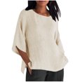 thumbnail image 1 of Camisas de Algodón de Manga Larga para las Mujeres Cuello Botón Camisa de Bolsillo Chaqueta, Mezcla de Lino Casual Camiseta para el Hogar Y Diario, 1 of 9