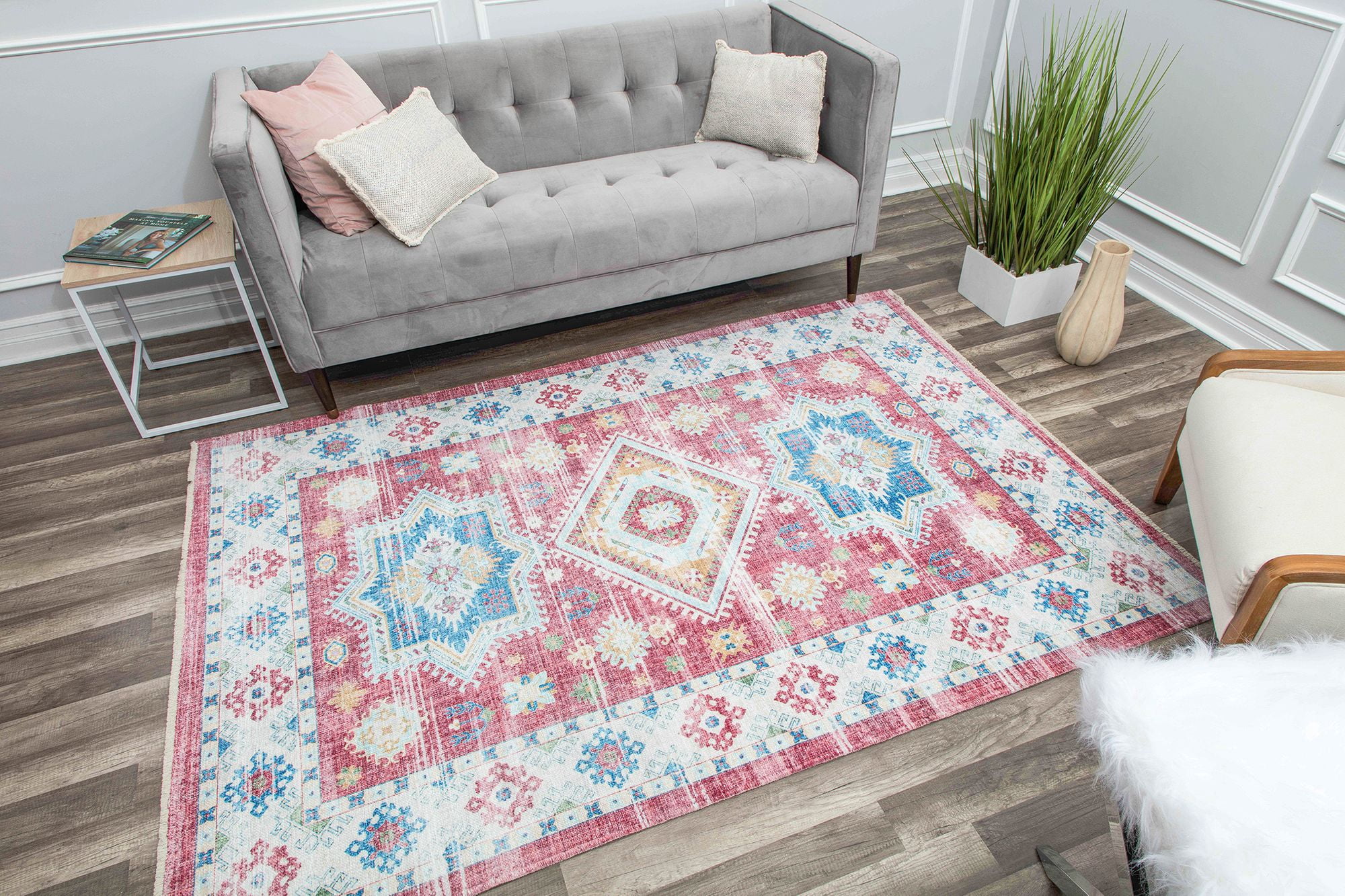 Rugs America Isle IG40A Righteous Rosie Transitional Vintage Red Area Rug, 2'6" x 8'